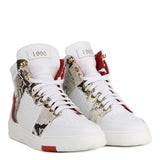 SNEAKERS 1990 BIANCHE E PITONATE IN PELLE AI 2020 1990 PYTONWHITE-GREY GIULIANO GALIANO 