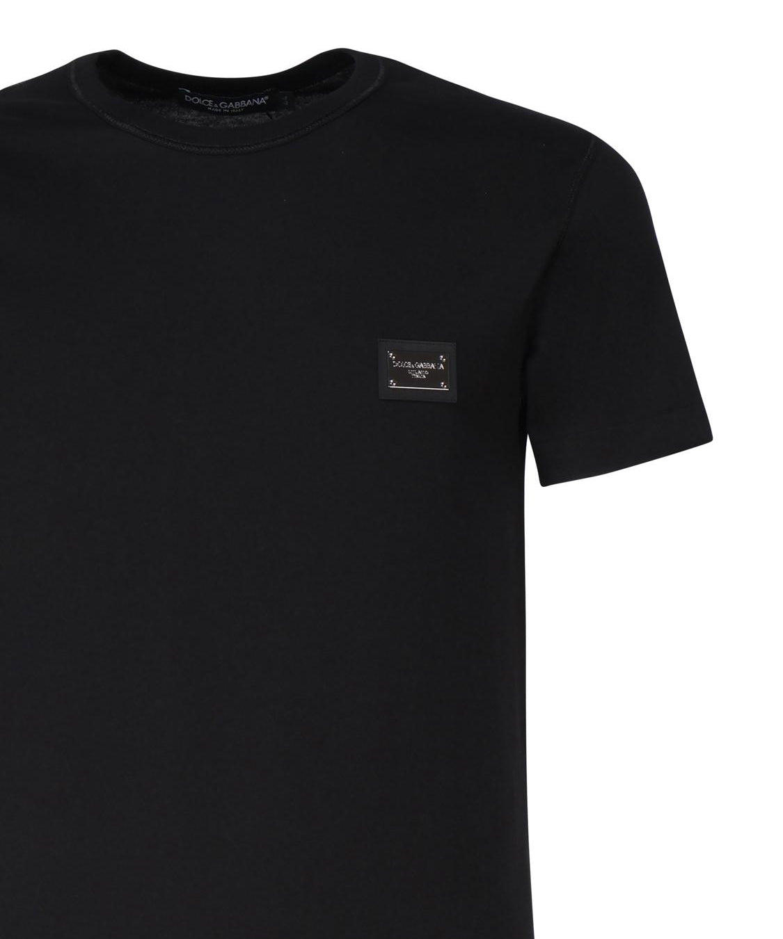T-shirt in cotone con logo plaque G8PT1T G7F2IN0000 DOLCE & GABBANA 