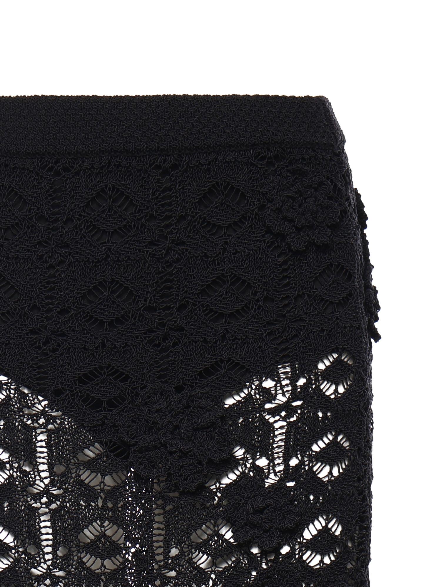 Gonna midi in crochet con fiori 106861 A3B8Z99 PINKO 
