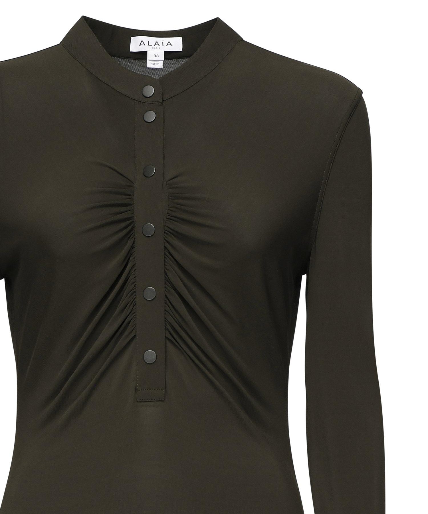 Abito maxi con ruche in jersey AA9R2740J050B 643 ALAIA 