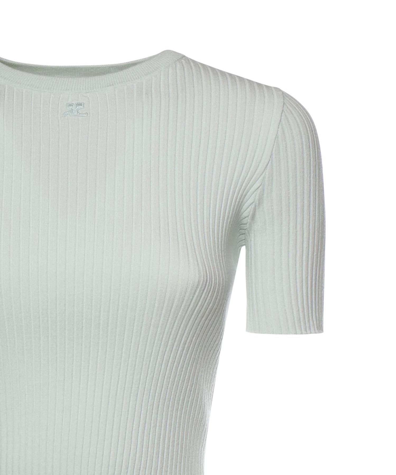 Top cropped in maglia a coste con logo 126MPU267FI0001 7038 COURREGES 