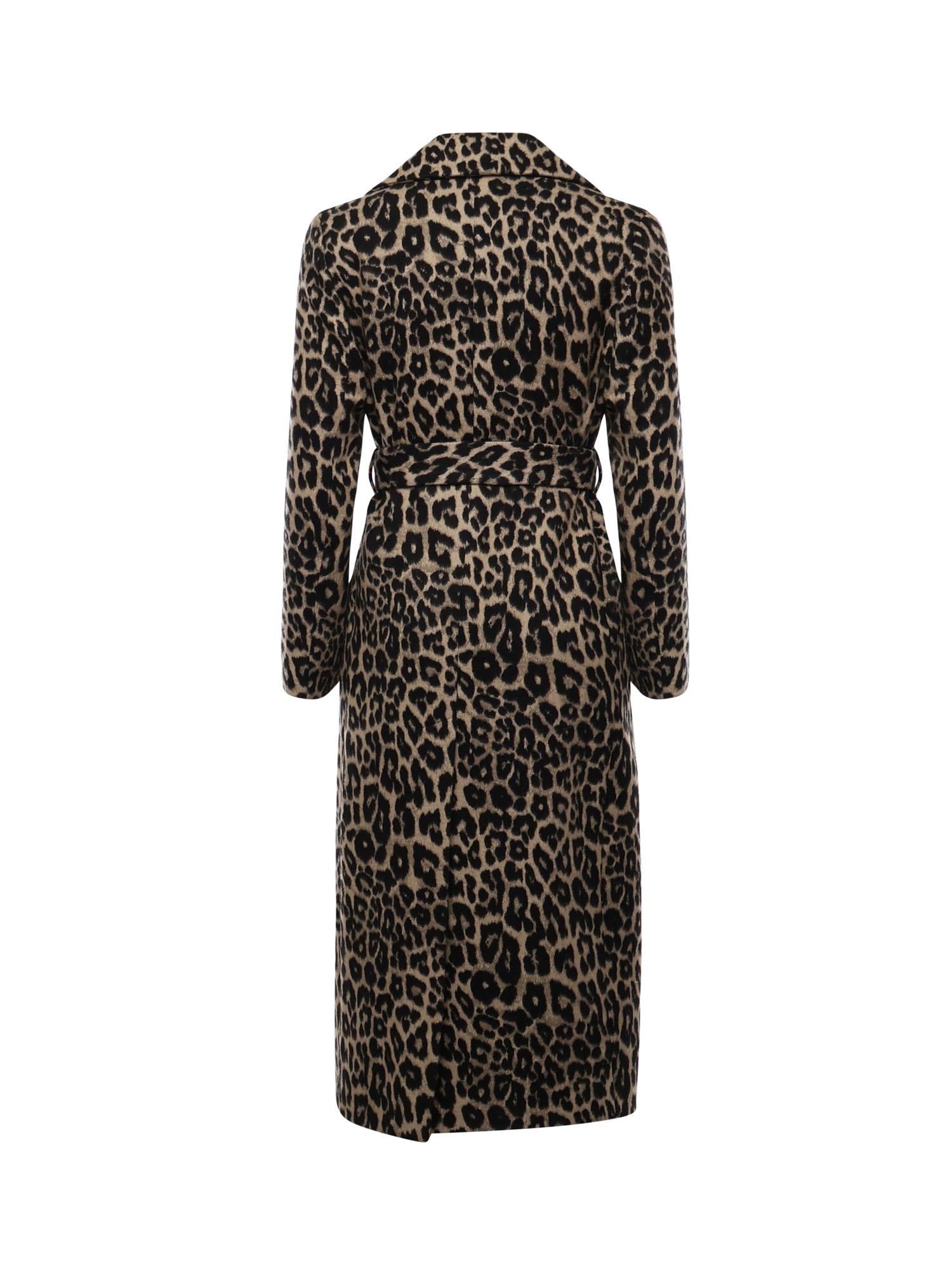 Cappotto lungo con stampa leopardo 26AL202 CAMMELLO ALISHEVA 