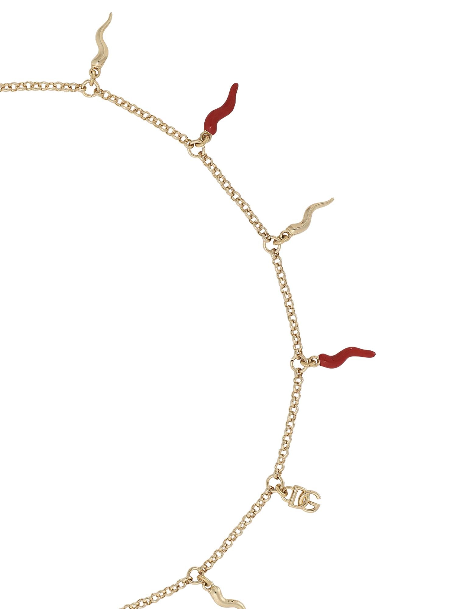 Collana con logo e charms cornetto WNQ6C2 W1111ZOO00 DOLCE & GABBANA 