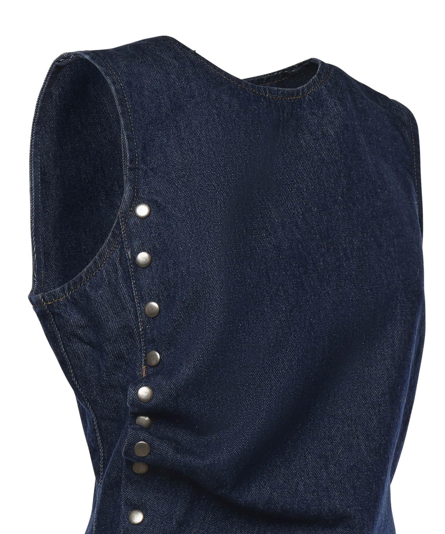 Top in denim con bottoni 114814 D03 ROTATE 