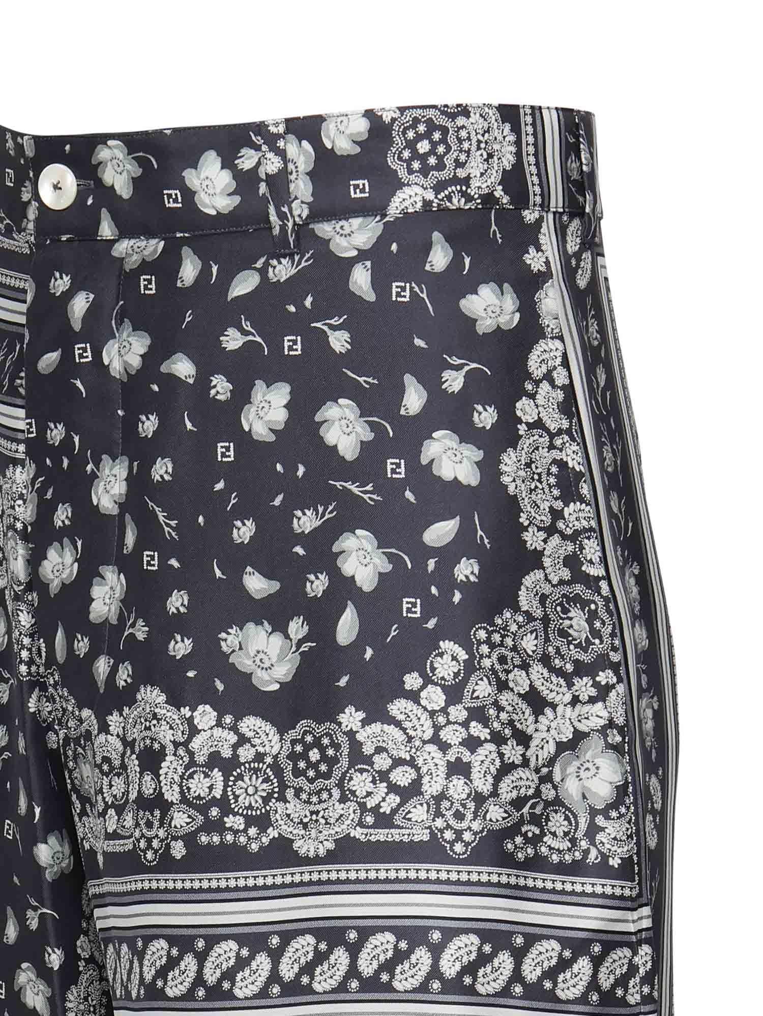 Pantaloncini in seta con stampa FB1014 AUVQF0U6K FENDI 