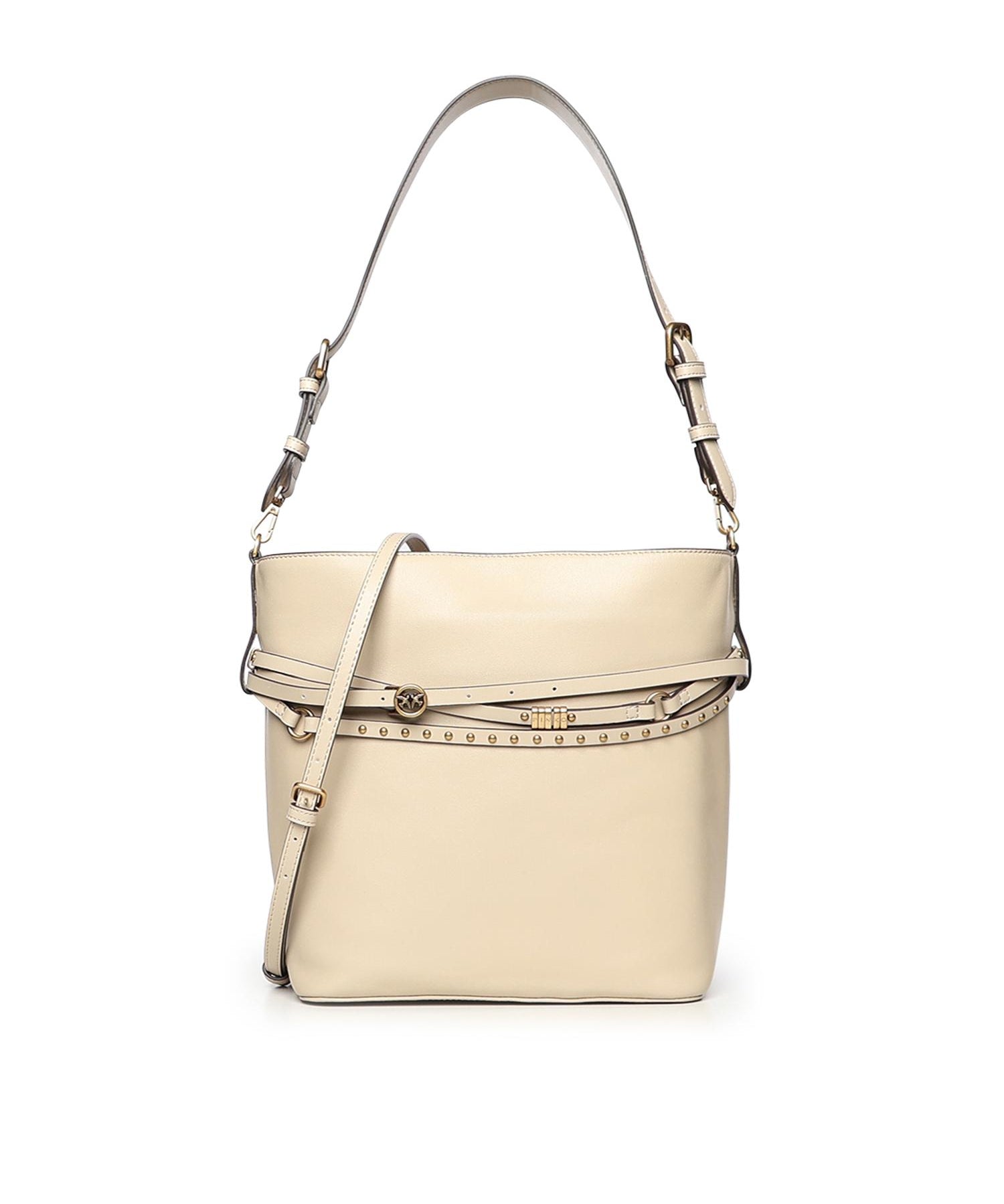 Borsa a spalla media Bucket Belt Bag in pelle 106339 A0QOC50Q PINKO 