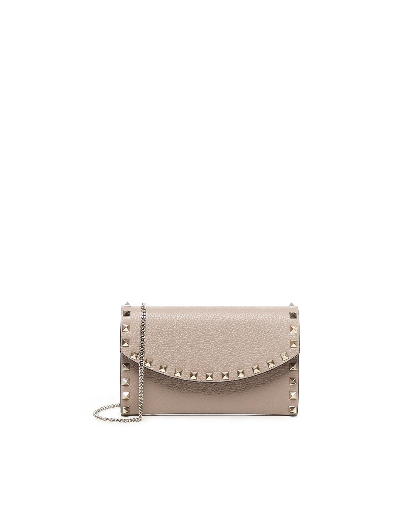 Portafoglio Rockstud in pelle con catena 7W2P0AR6 VSHP45 VALENTINO GARAVANI 