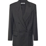 Blazer doppiopetto in lana gessata 2521046021600 002 MAX MARA 