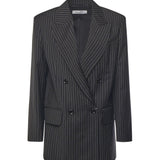 Blazer doppiopetto in lana gessata 2521046021600 002 MAX MARA 