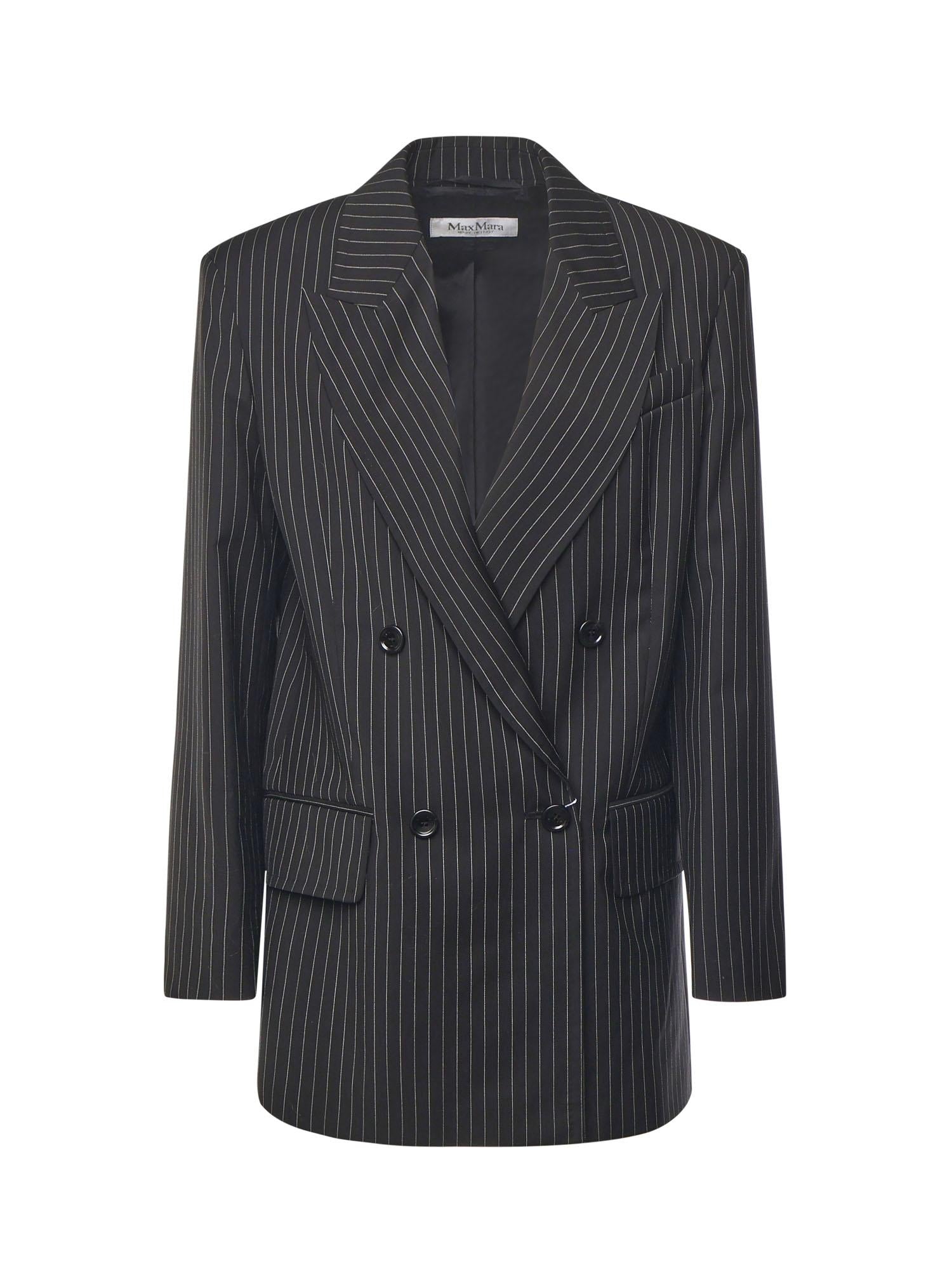 Blazer doppiopetto in lana gessata 2521046021600 002 MAX MARA 