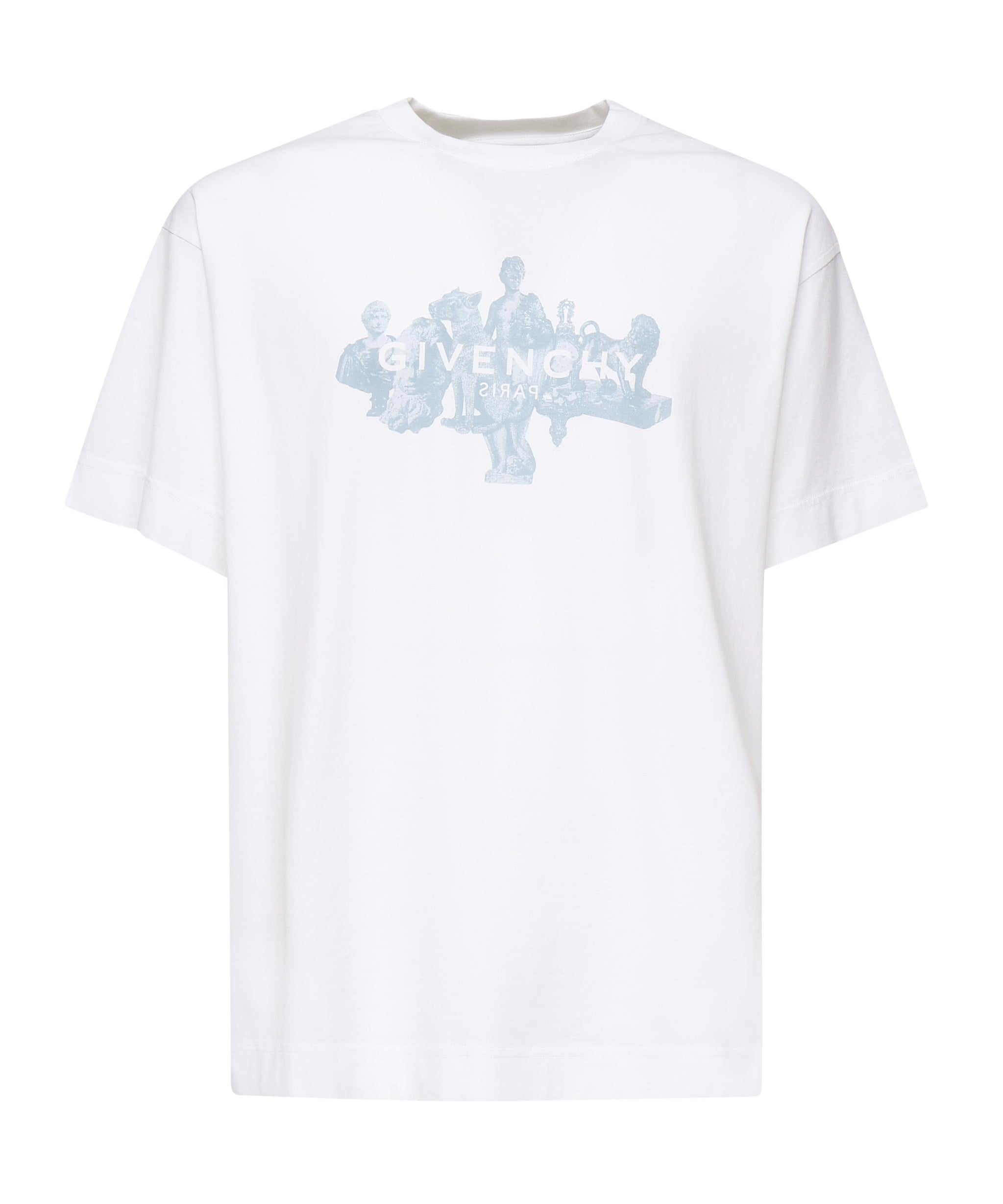 T-shirt con logo stampa frontale <BR/> BM71MG3YPL 100 GIVENCHY 