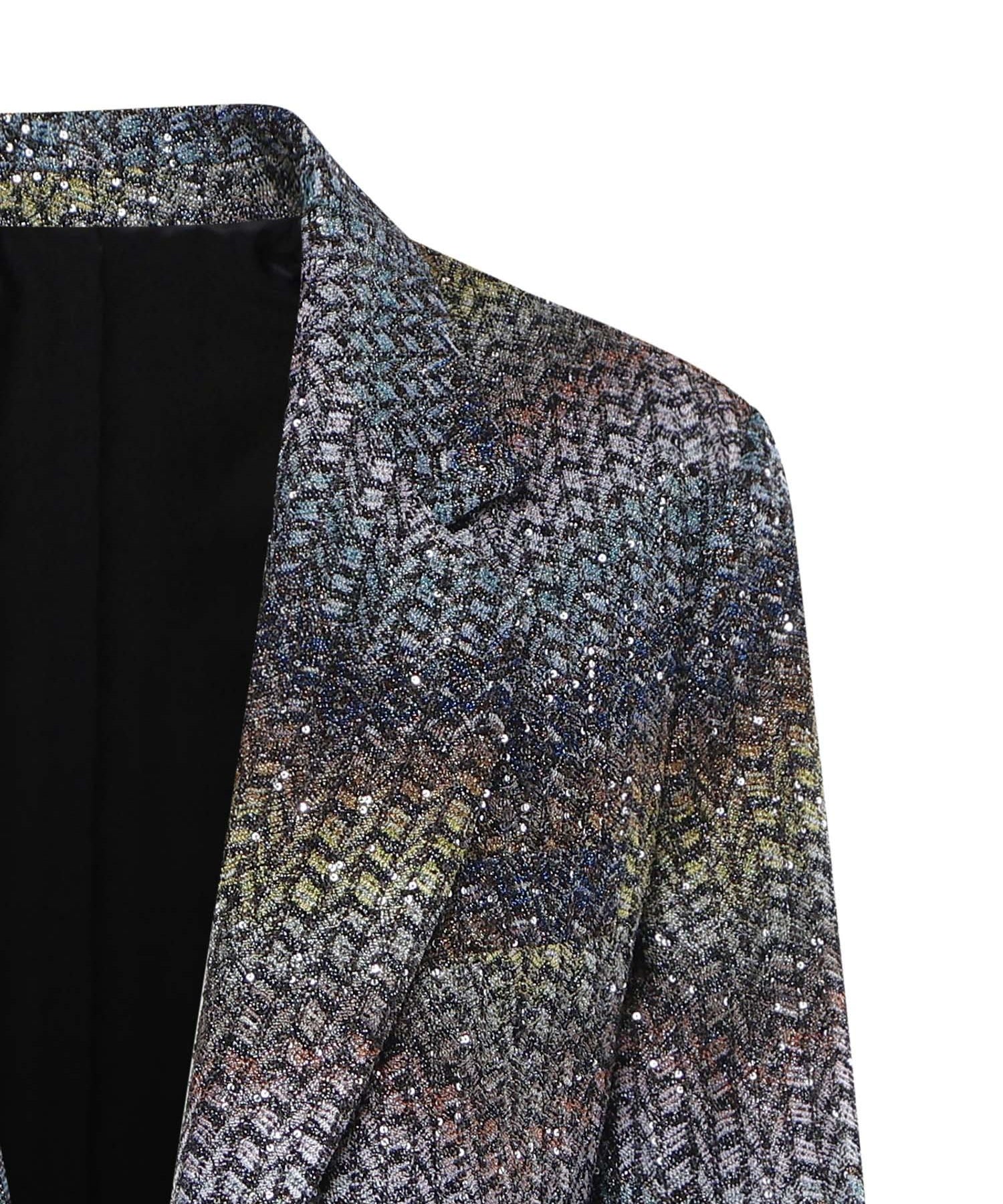 Blazer monopetto in viscosa lamé con paillettes DS26SF06 BC0065SMSNS MISSONI 
