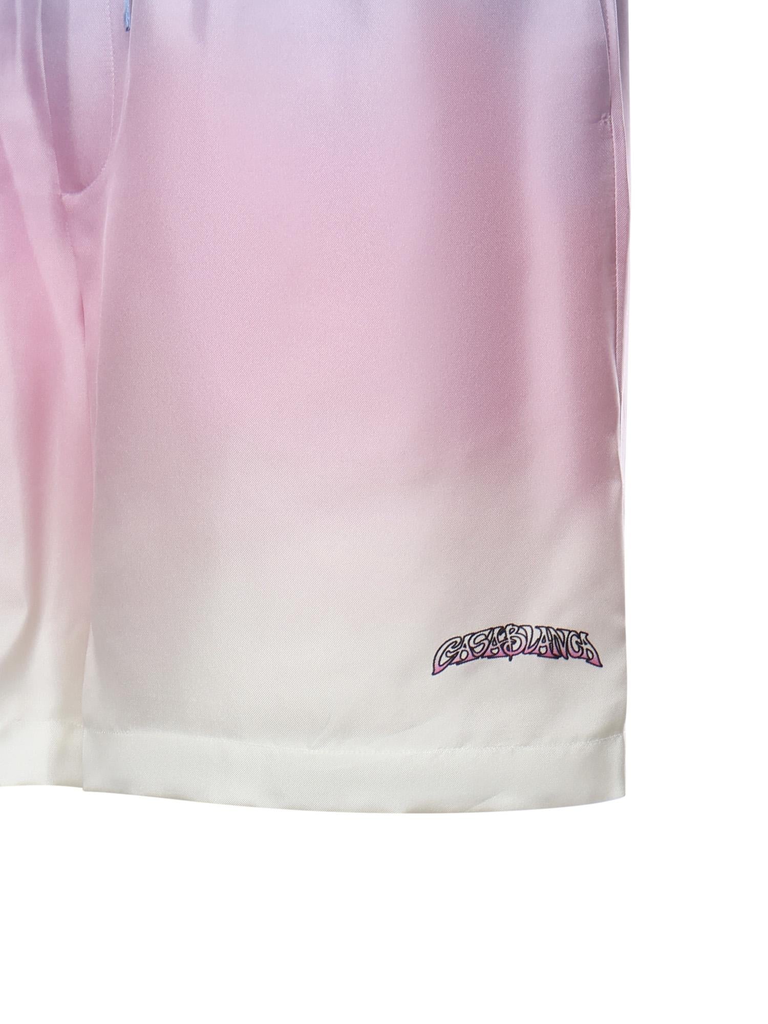 Shorts in seta con logo MSP26TR399 09 CASABLANCA 