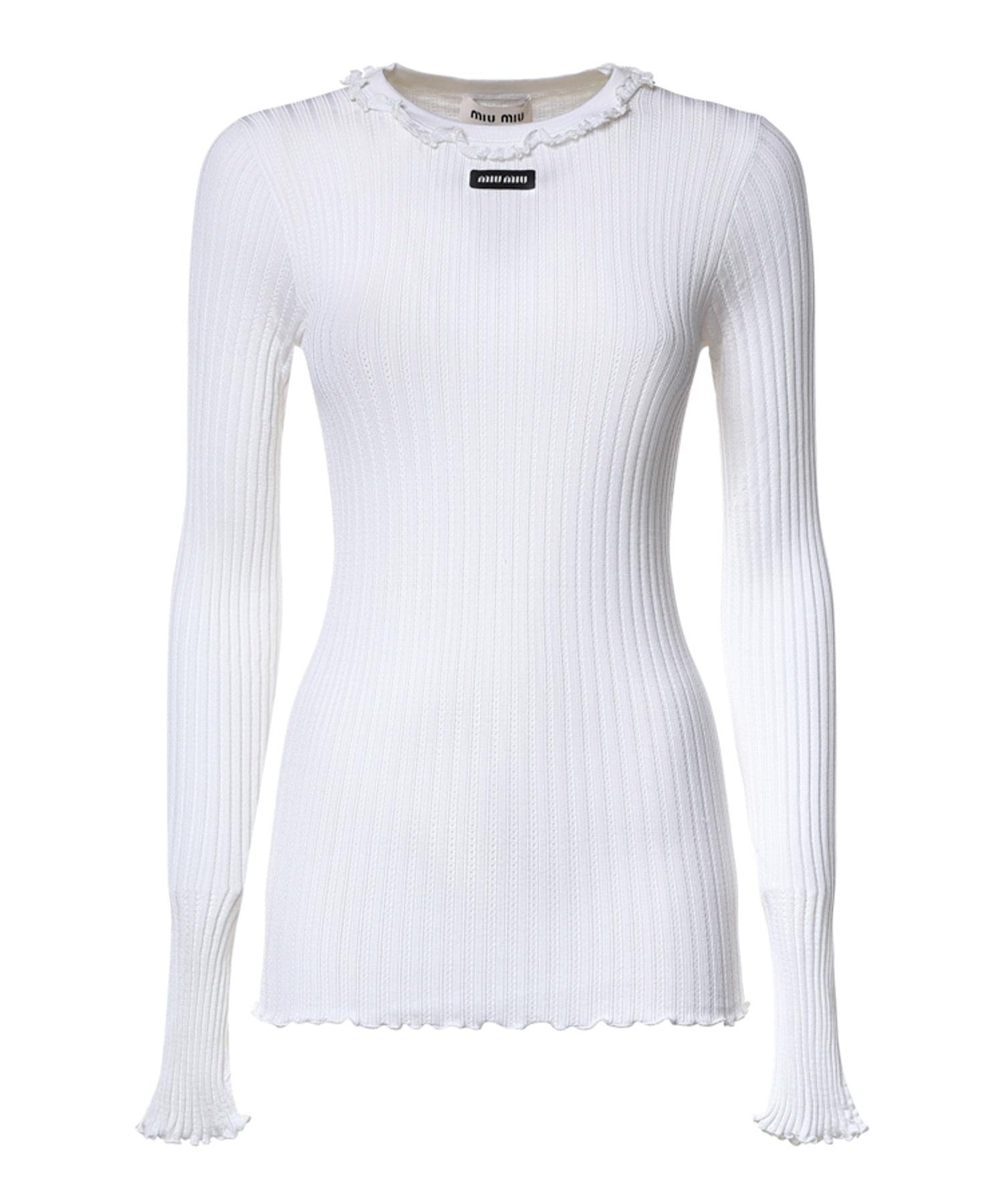 Maglia girocollo in seta MML06T 191XF0009 MIU MIU 