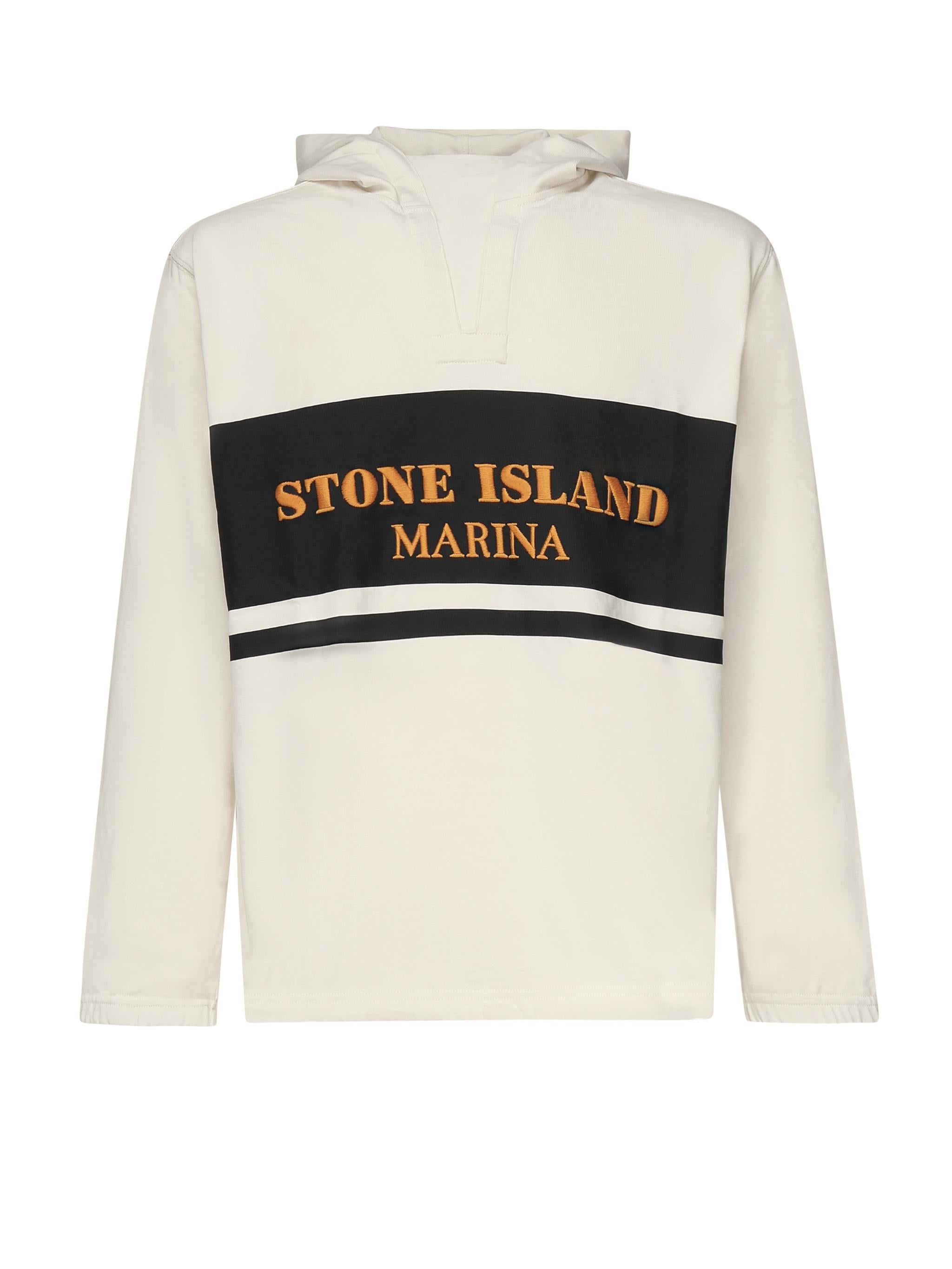 Felpa con cappuccio riga e logo K1S156100029 S00X5V0093 STONE ISLAND 