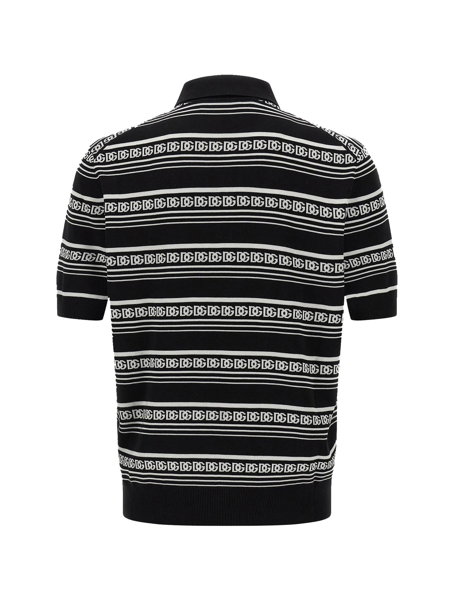 Polo in seta logata GXZ02T JBSN4N0004 DOLCE & GABBANA 