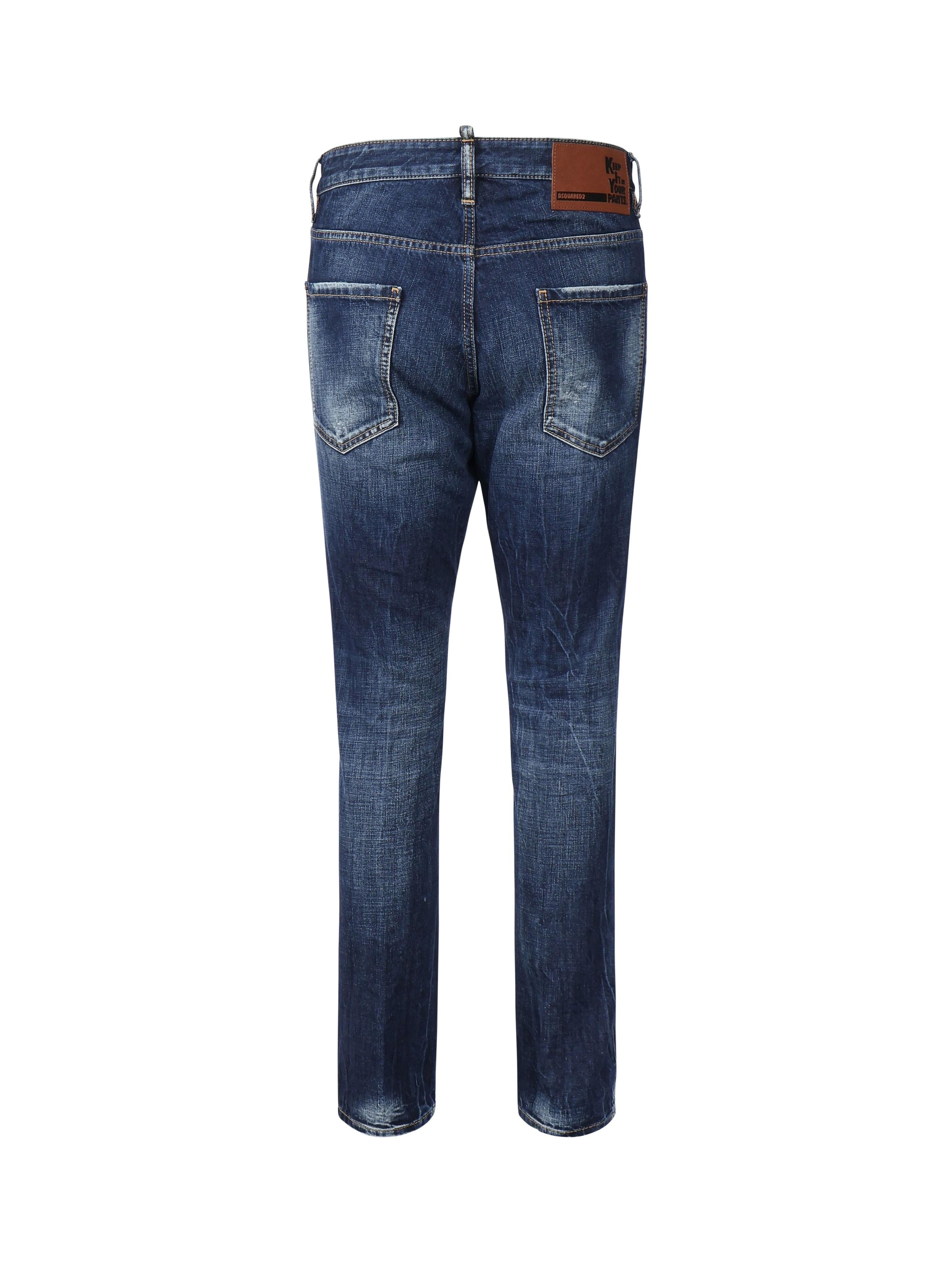 Jeans con baffatura<BR/><BR/> S74LB1677 S30309470 DSQUARED2 