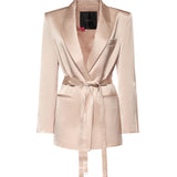 Giacca in satin con cintura 106589 A1Y5Q35 PINKO 