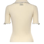 Maglia a costine con bordi gioiello 106287 A343C14 PINKO 