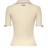 Maglia a costine con bordi gioiello 106287 A343C14 PINKO 