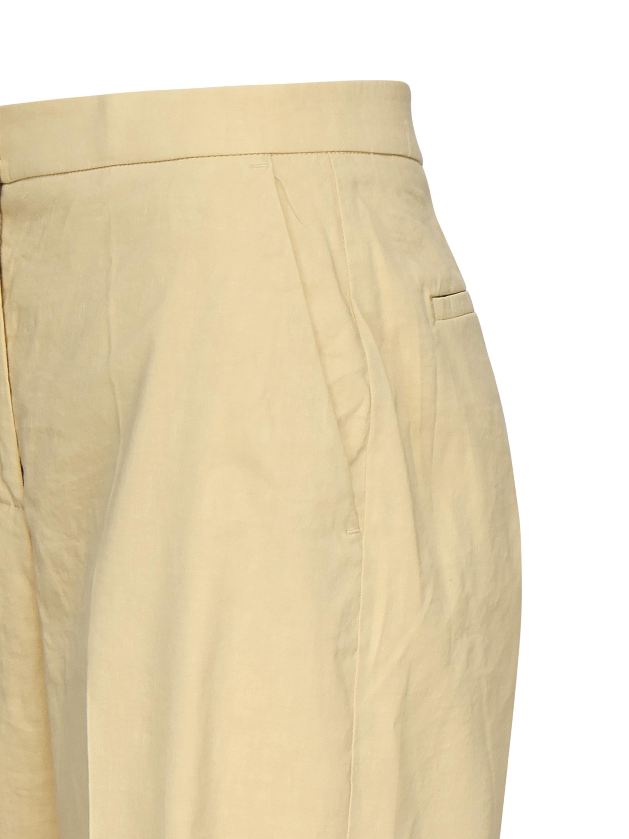 Pantaloni con piega in lino stretch 104929 A0IMC23 PINKO 