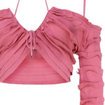 Top in maglia con ruches 2M446A -N0722 BLUMARINE 