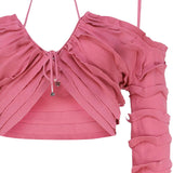 Top in maglia con ruches 2M446A -N0722 BLUMARINE 