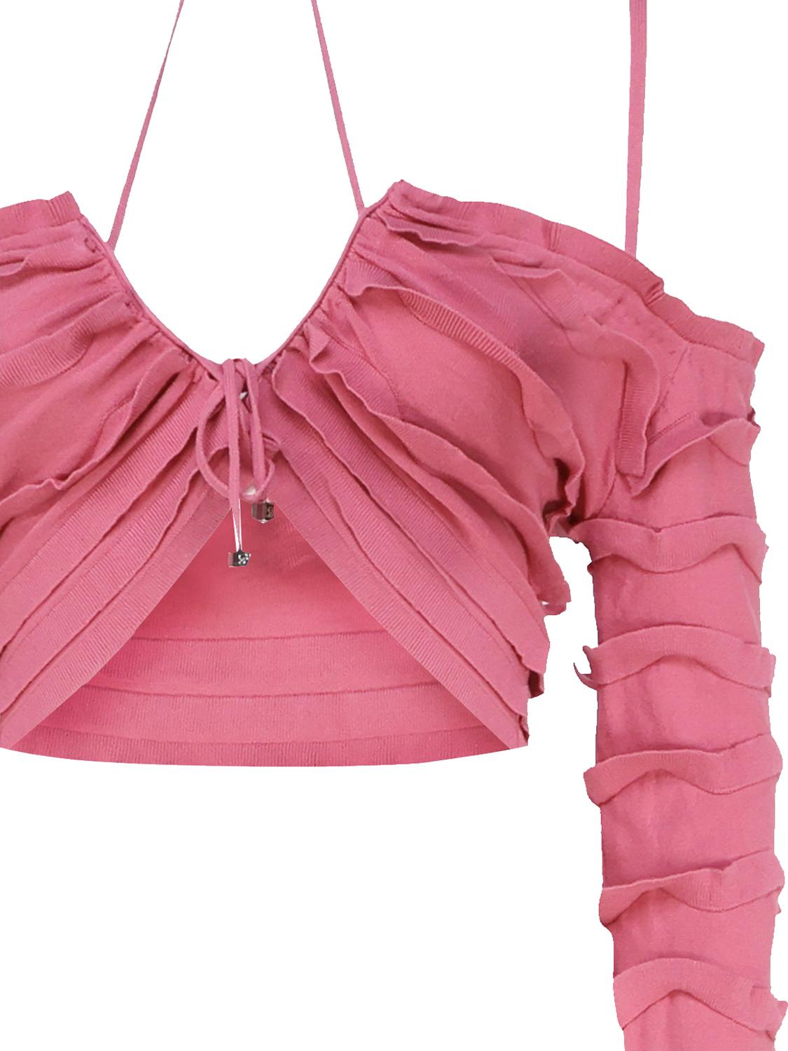 Top in maglia con ruches 2M446A -N0722 BLUMARINE 