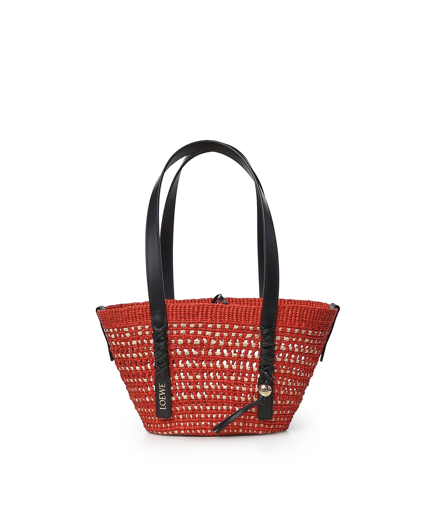 Borsa cesto Braid piccola in palma Iraca e pelle di vitello ASCPIBSX01 7116 LOEWE 