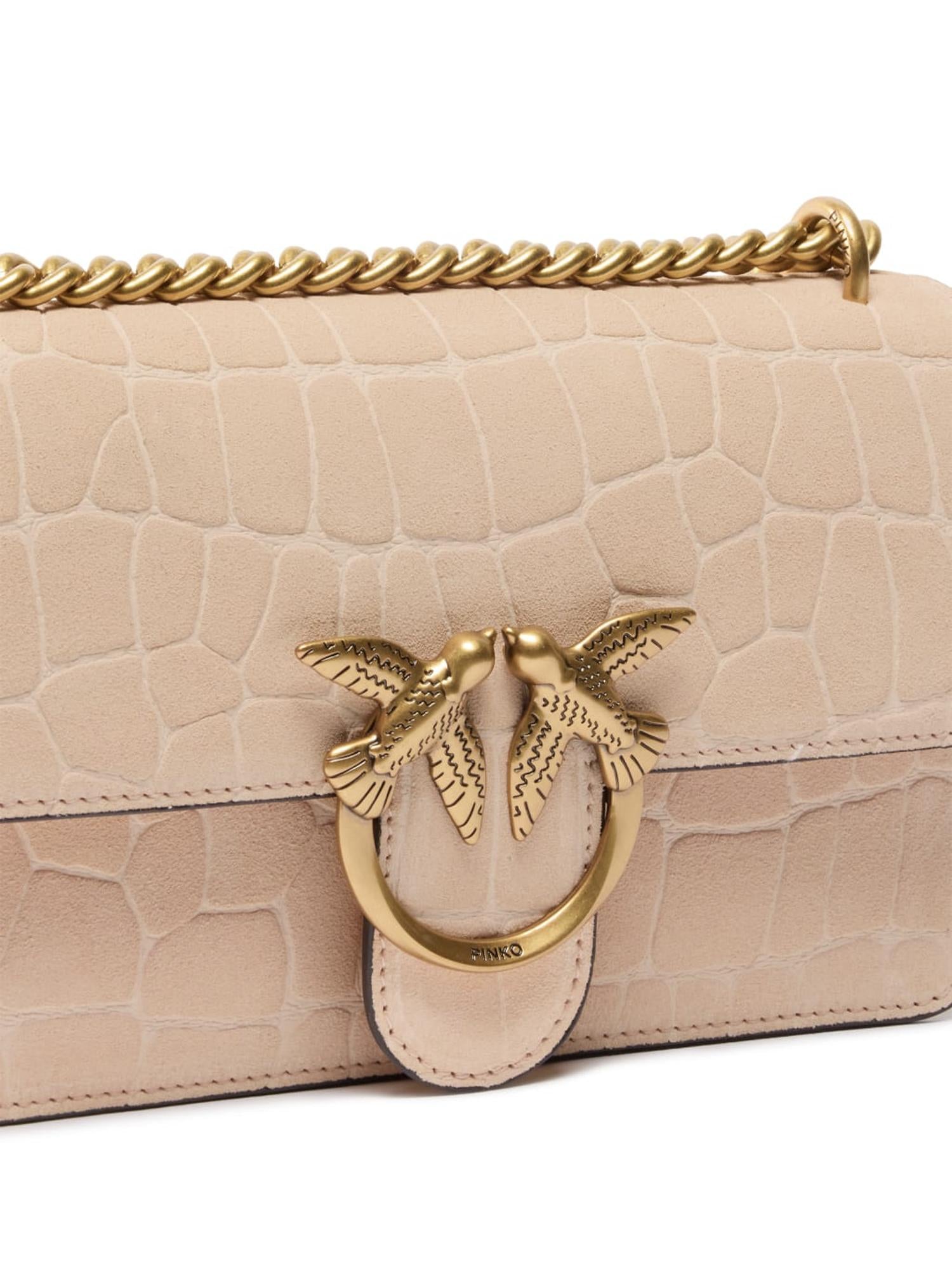 Borsa a tracolla Mini Love Bag One in pelle stampa coccodrillo 100074 A2YWA28Q PINKO 
