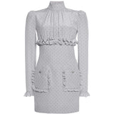 Mini abito a pois con volant FABX4302F4686 1810 ALESSANDRA RICH 