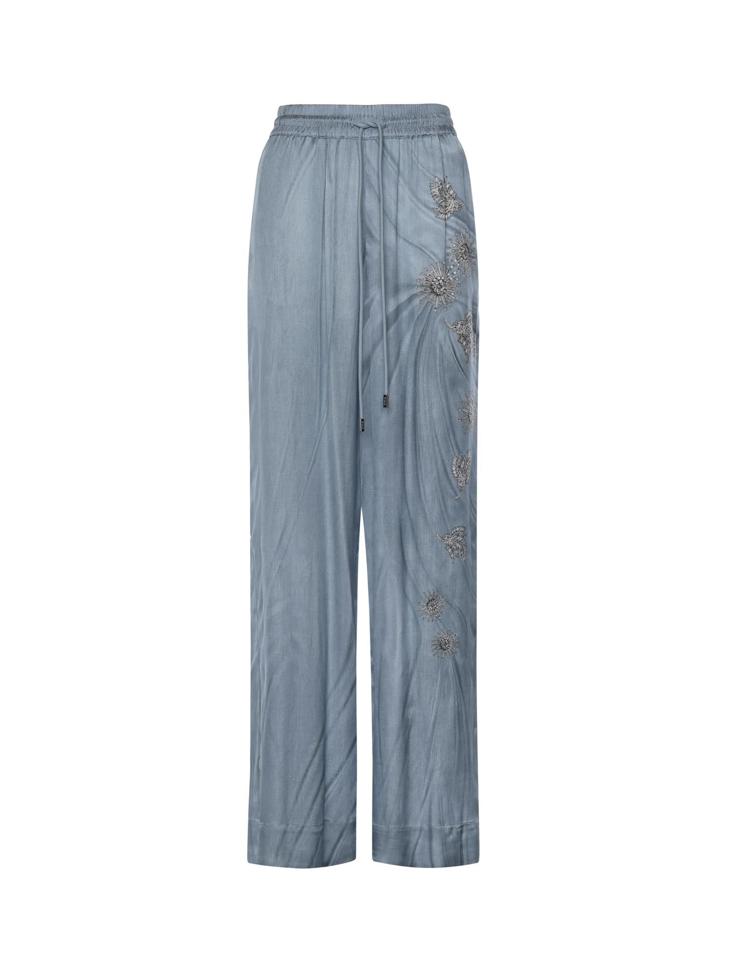 Pantaloni fluidi con stampa gioiello 106210 A37NF15 PINKO 