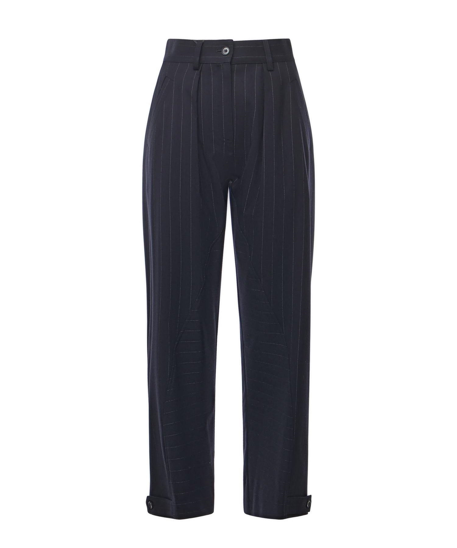 Pantaloni gessati a palloncino in lana 105707 A2QYEZ1 PINKO 