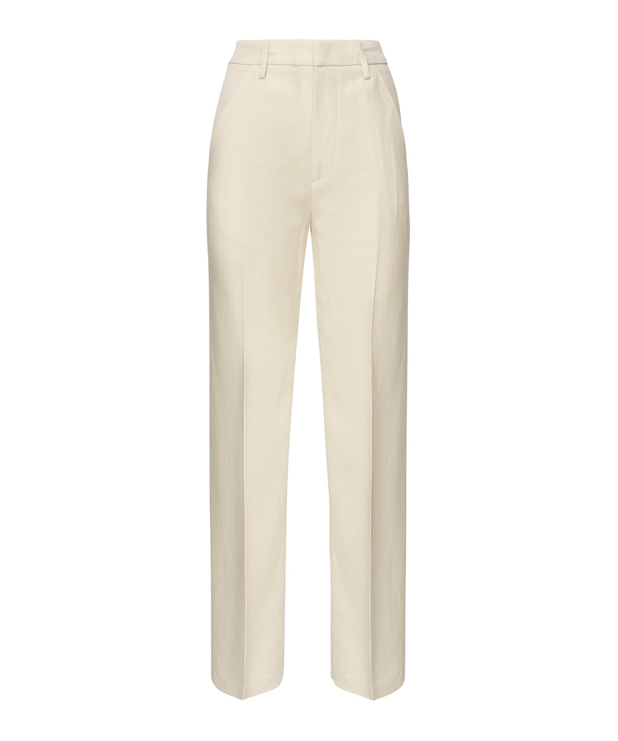 Pantaloni Reina in twill di viscosa e lino<BR/> DP789 IF0041DXXX004 DONDUP 