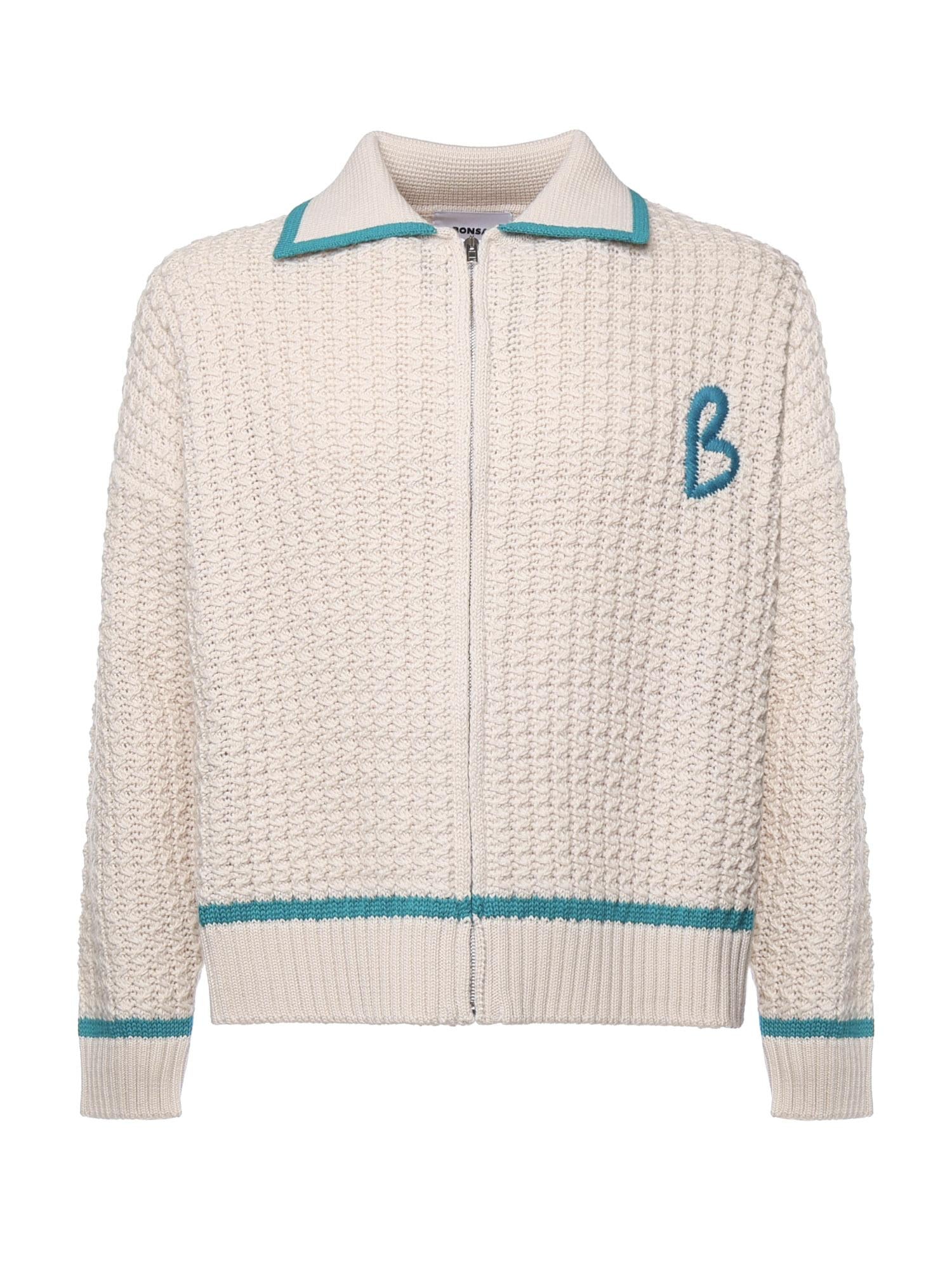 Giacca in maglia con zip KN014 BEI BONSAI 