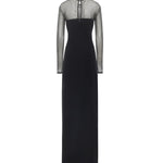 Abito lungo con maniche in rete e strass 79AAO440 N0356899 GENNY 
