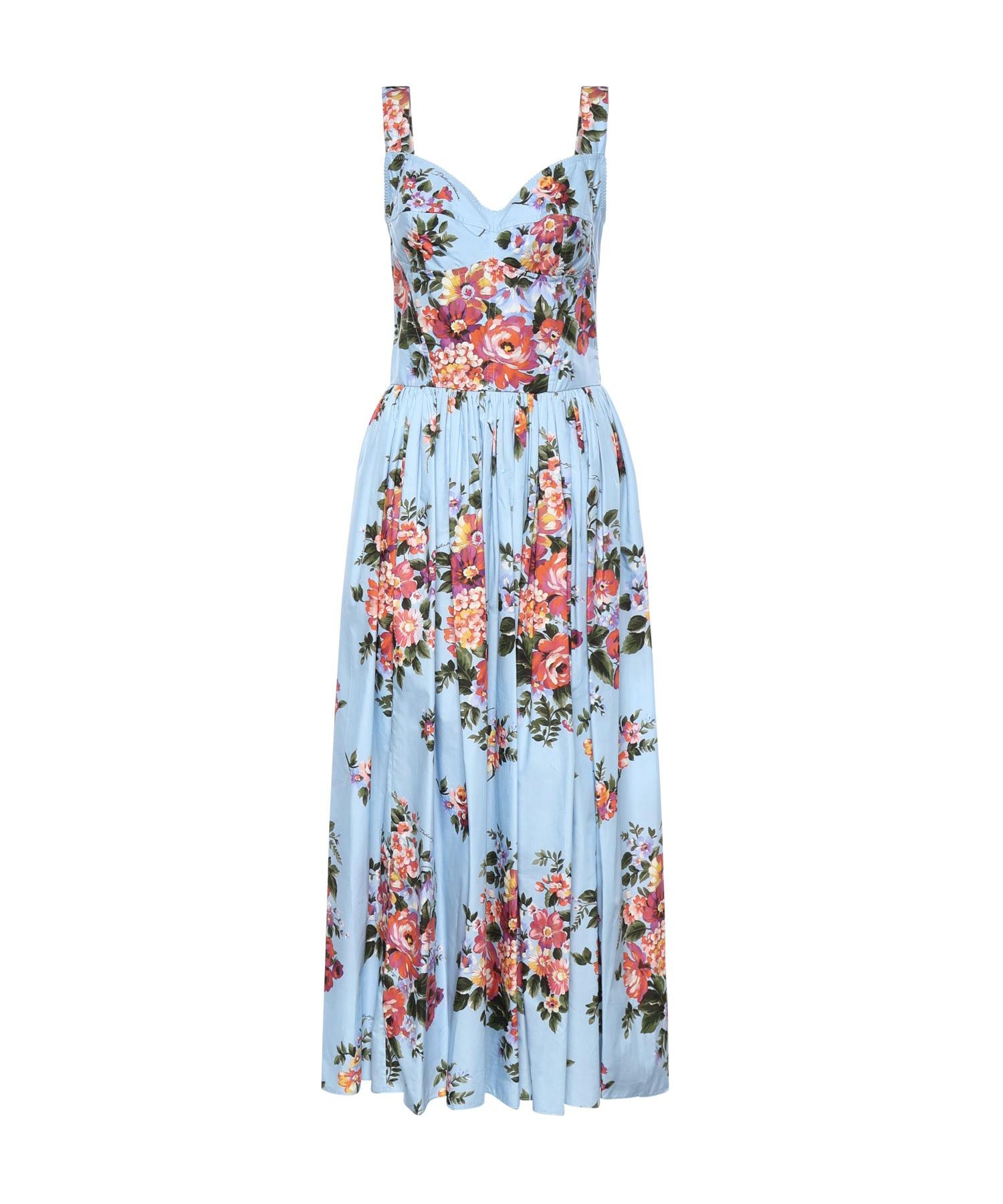 Abito bustier in cotone con stampa floreale F6TTHT HS5UUHC5ZO DOLCE & GABBANA 