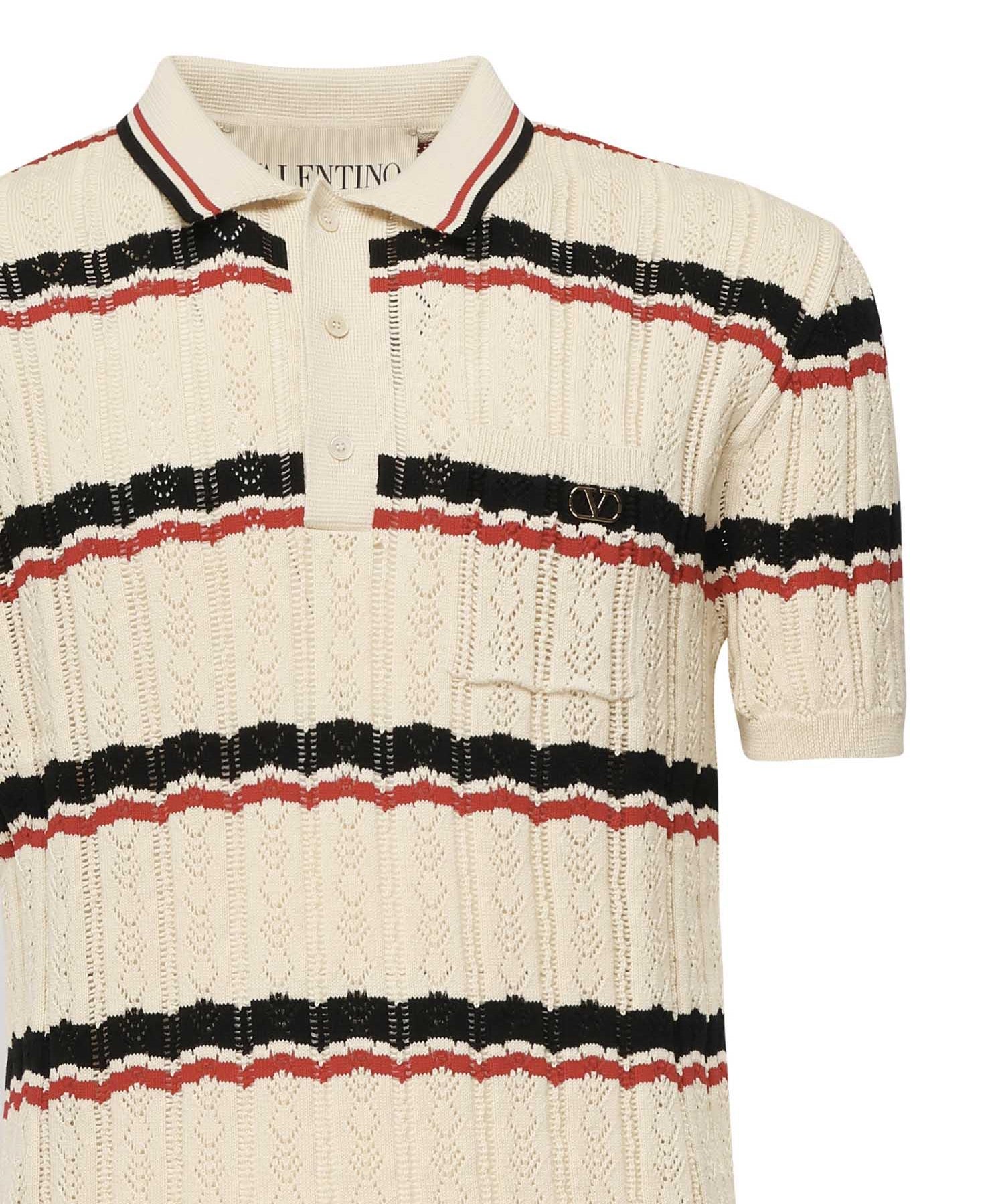 Polo VLogo in cotone a righe 7V3KP03X B0SBK6 VALENTINO GARAVANI 