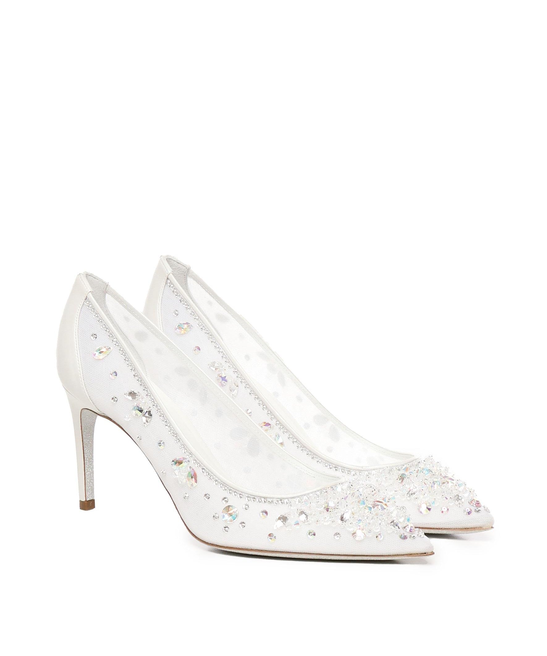 Scarpe con tacco di Cenerentola da 75 mm C12292 080CRINV155 RENÉ CAOVILLA 