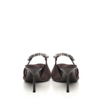 Slingback Lidia in raso PX1764XSTCR EBANO GREY DIAMOND PARIS TEXAS 