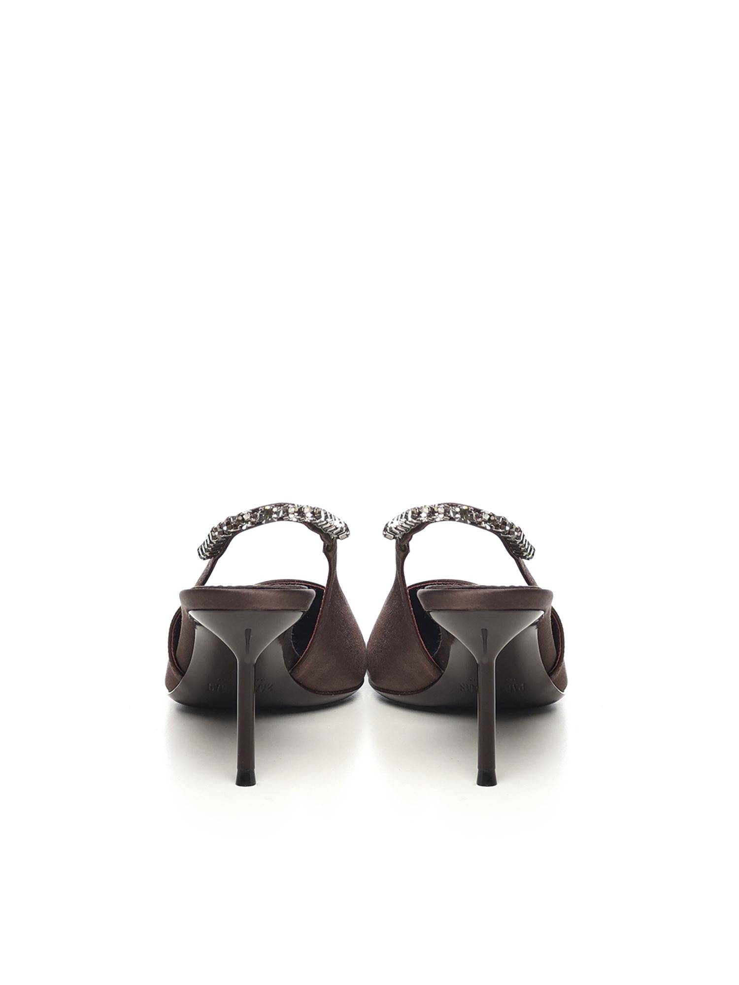 Slingback Lidia in raso PX1764XSTCR EBANO GREY DIAMOND PARIS TEXAS 