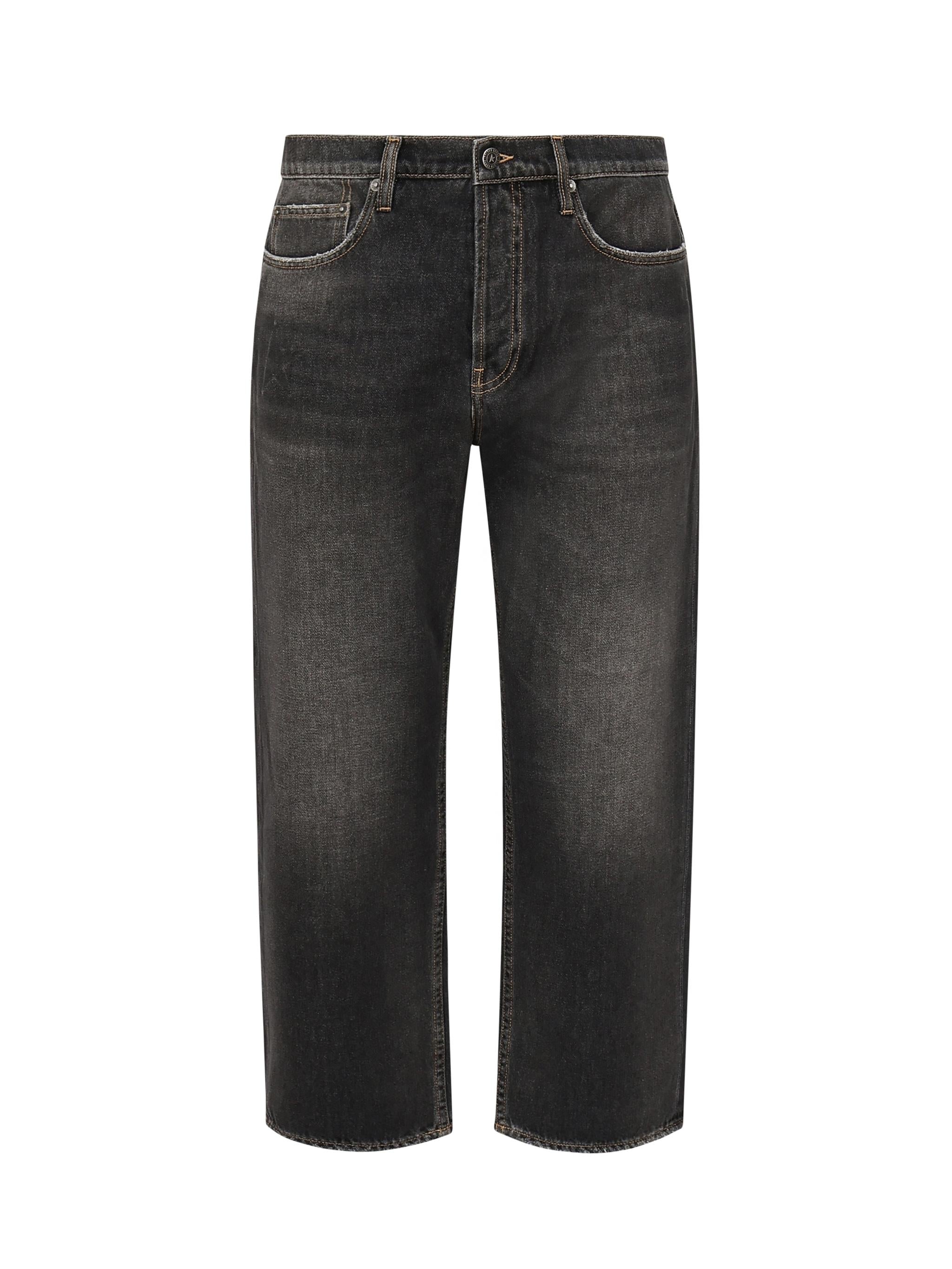 Jeans crop con applicazione posteriore logo GMP01186 P00099490100 GOLDEN GOOSE 