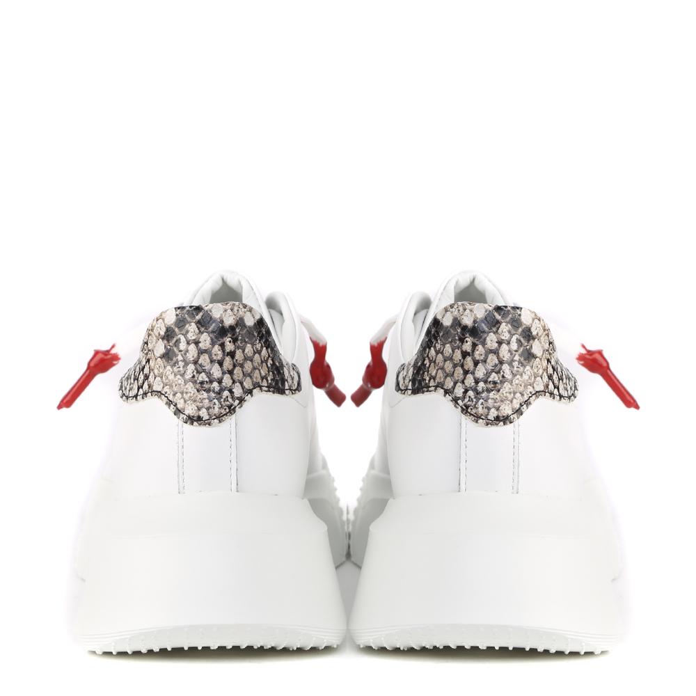 Sneakers Nemesis in nappa con lacci cerati NEMESIS2 PYTHONWHITE GIULIANO GALIANO 