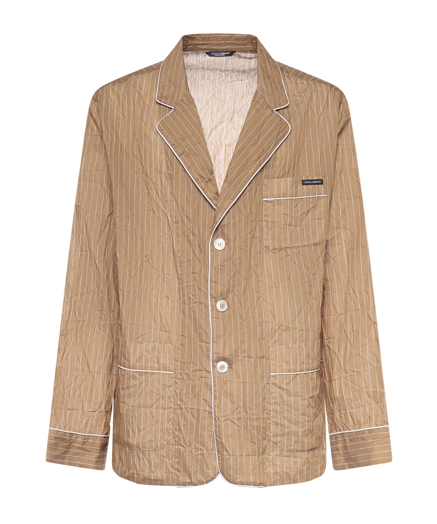 Vestaglia Vanity a camicia in tessuto rigato froissé G2WK2T FBMFTS8054 DOLCE & GABBANA 
