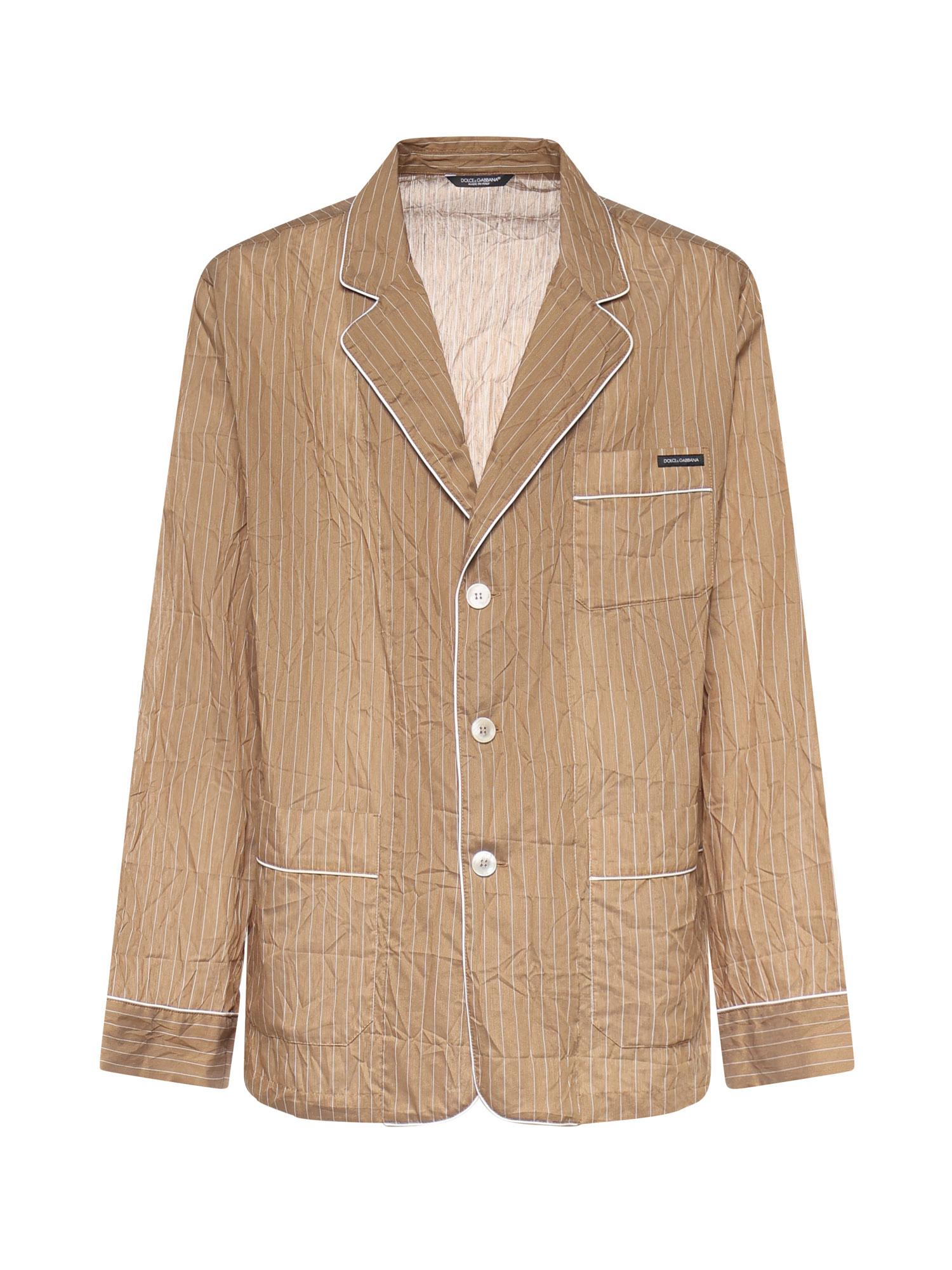 Vestaglia Vanity a camicia in tessuto rigato froissé G2WK2T FBMFTS8054 DOLCE & GABBANA 