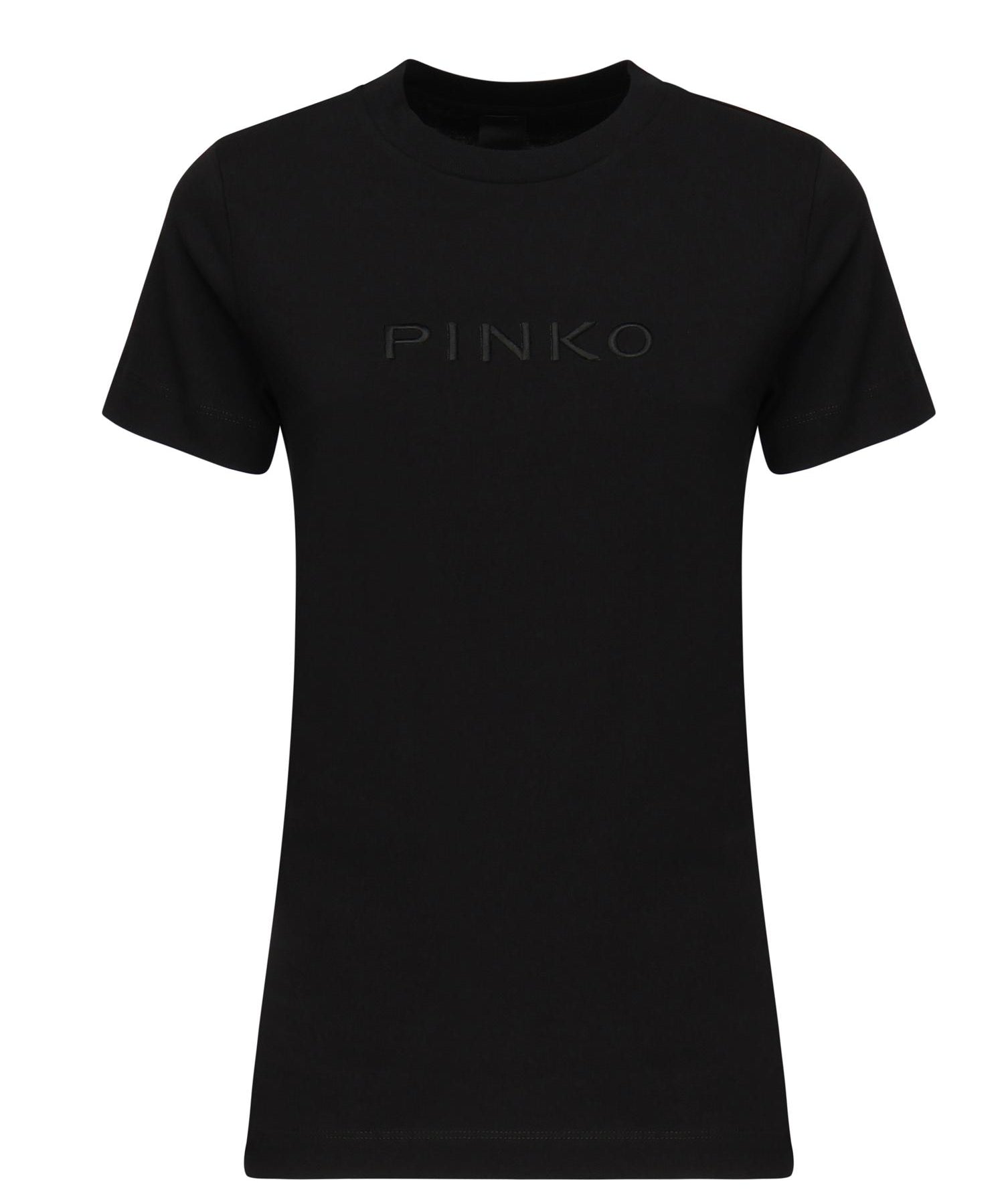 T-shirt con ricamo logo lettering 101752 A2RDZ99 PINKO 