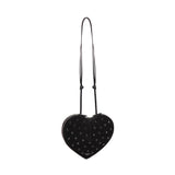 Borsa Le Cœur in pelle di capra scamosciata con strass AA1P003CA286 999 ALAIA 