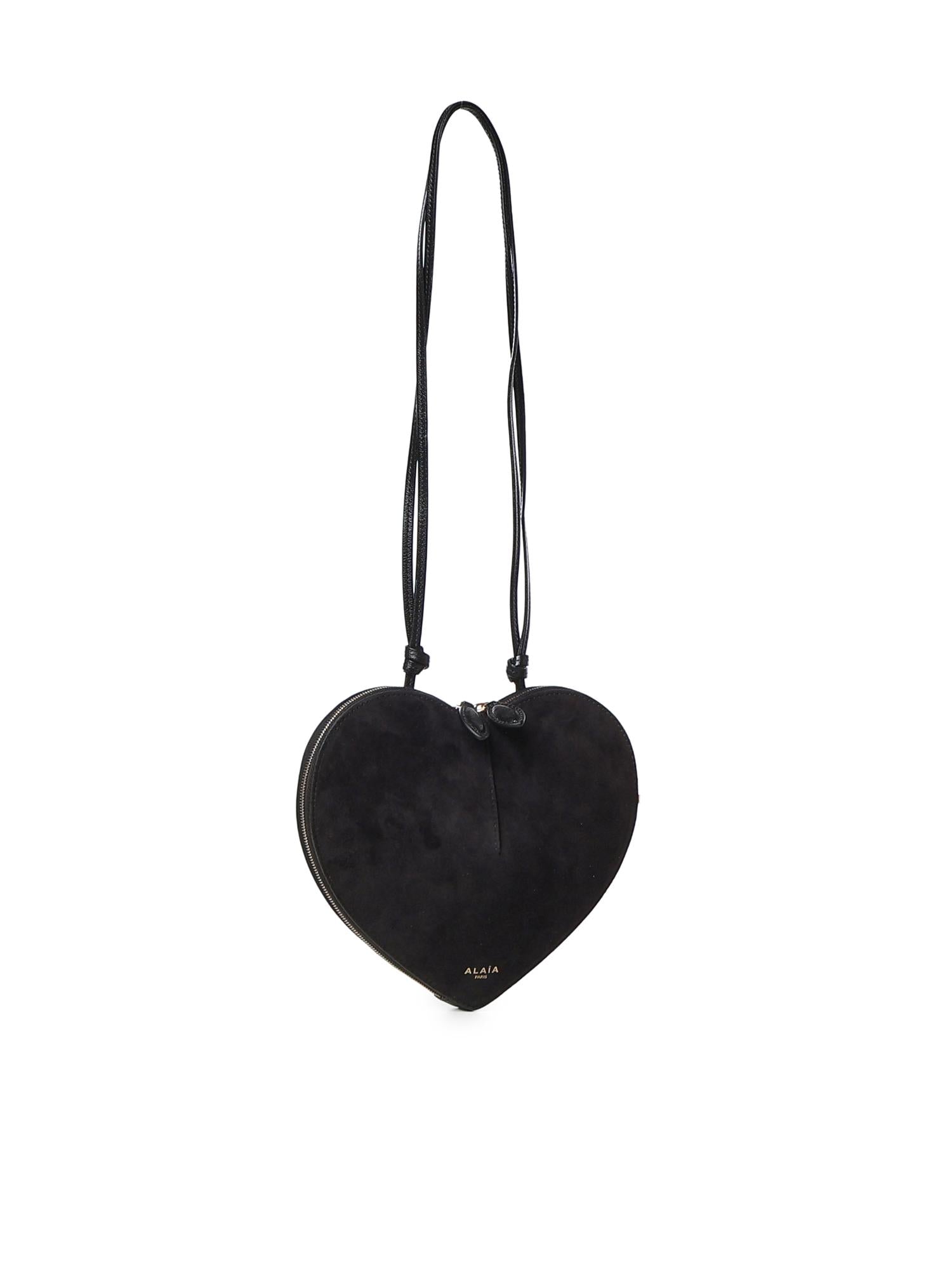 Borsa a tracolla Le Cœur in pelle e suede AA1P003CA577 999 ALAIA 