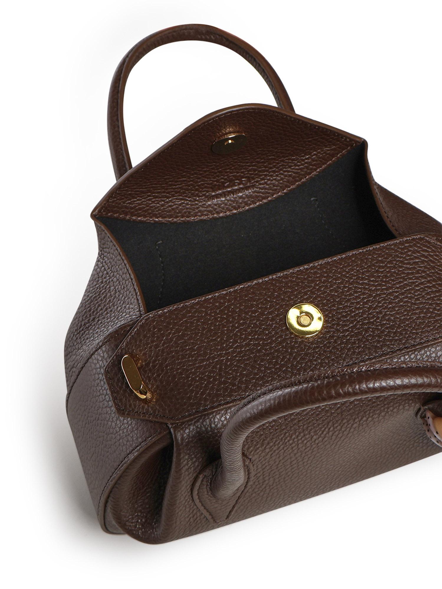 Mini bag Oyster in pelle OYSTER MINI DUFFLE PEBBLE GRAIN LEATHER  YUZEFI 