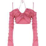Top in maglia con ruches 2M446A -N0722 BLUMARINE 